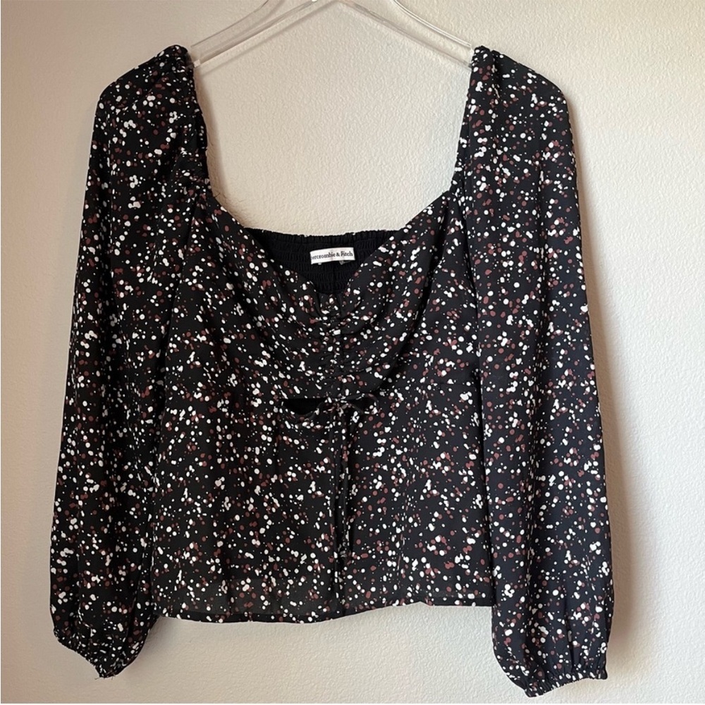 Abercrombie & Fitch Splattered Ruched Top Size Large